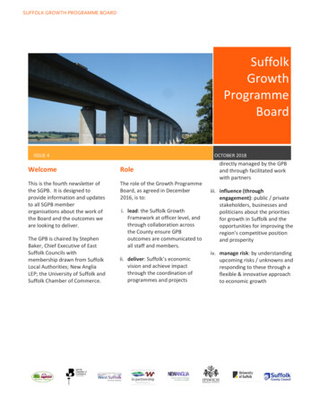 SUFFOLK GROWTH PROGRAMME BOARD - East Suffolk District