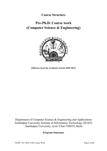 Pre-Ph.D. Course Work (Computer Science & Engineering)