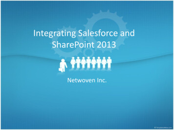 Integrating Salesforce And SharePoint 2013 - Netwoven