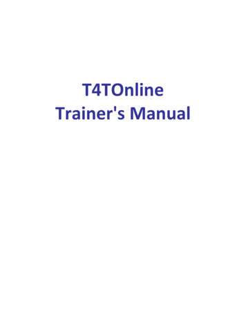 T4TOnline Trainer's Manual
