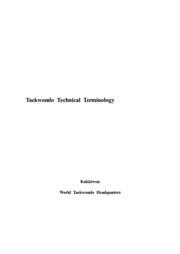 Taekwondo Technical Terminology - Sung's Black Belt 