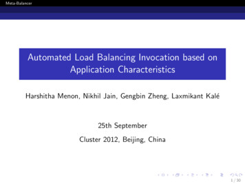 Automated Load Balancing Invocation Based On Application Characteristics