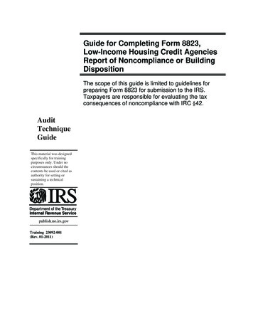 Guide For Completing Form 8823, Low-Income Housing Credit Agencies .