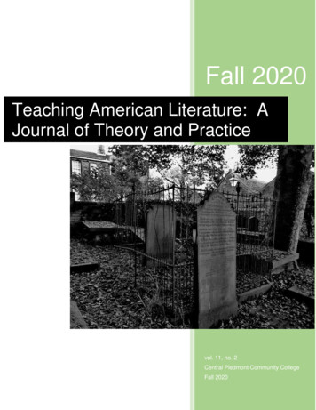 Teaching American Literature: A Journal Of Theory And Practice