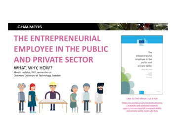 THE ENTREPRENEURIAL EMPLOYEE IN THE PUBLIC AND 