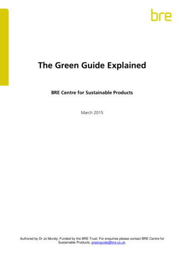 The Green Guide Explained - BRE Group – Building A .