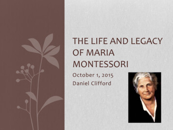 The Life And Legacy Of Maria Montessori