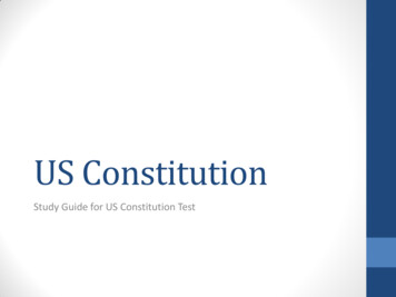 Study Guide For US Constitution Test