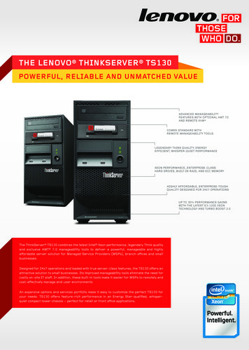 THE LENOVO THINkSERVER TS130 - Computers Etc