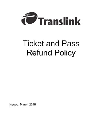 Ticket And Pass Refund Policy