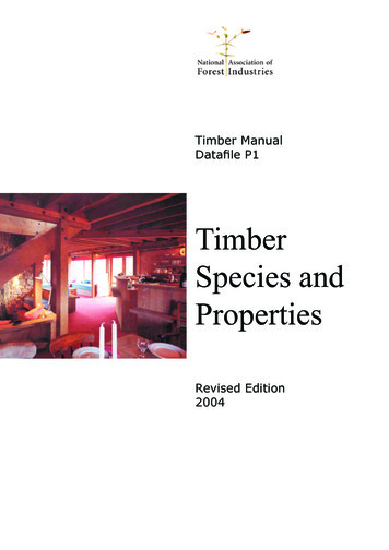 Timber Species And Properties - TOCACT