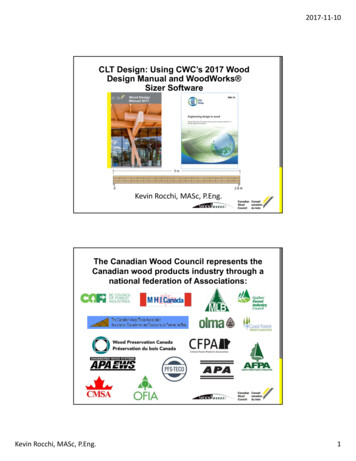 CLT Design: Using CWC’s 2017 Wood Design Manual And .