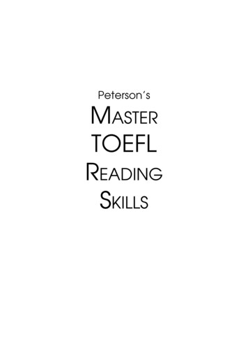 Peterson’s MASTER TOEFL READING SKILLS