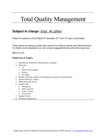 Total Quality Management - Weebly
