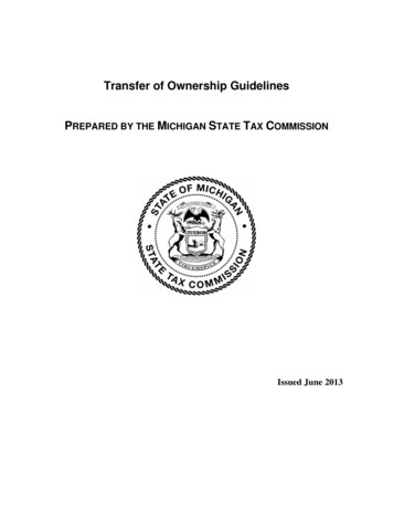 Transfer Of Ownership Guidelines PREPARED BY THE MICHIGAN STATE TAX .
