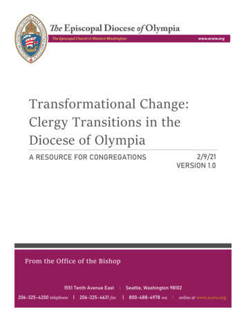 Transformational Change: Clergy Transitions In The Diocese .