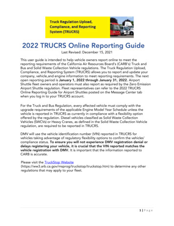 2022 TRUCRS Online Reporting Guide