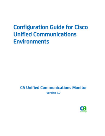 Configuration Guide For Cisco Unified Communications .