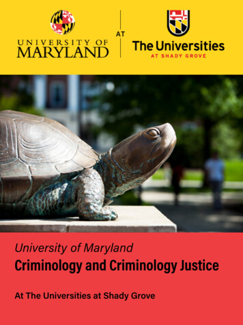 University Of Maryland Criminology And Criminology Justice