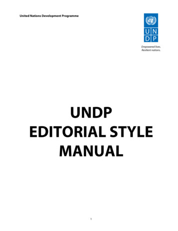 UNDP Editorial Style Manual 15Jan2014