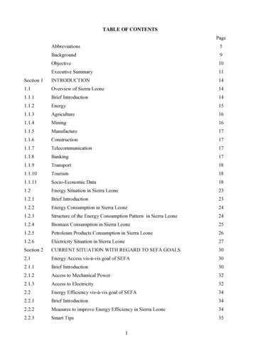 TABLE OF CONTENTS - United Nations Development 
