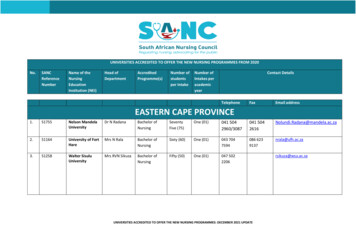 Universities Accredited To Offer The New Nursing Programmes From . - Sanc