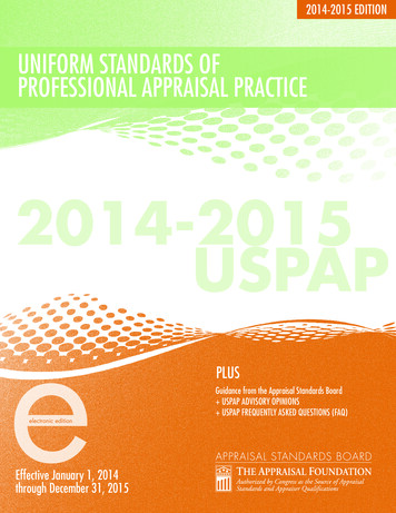 USPAP 2014-2015 Edition - Appraisertom 