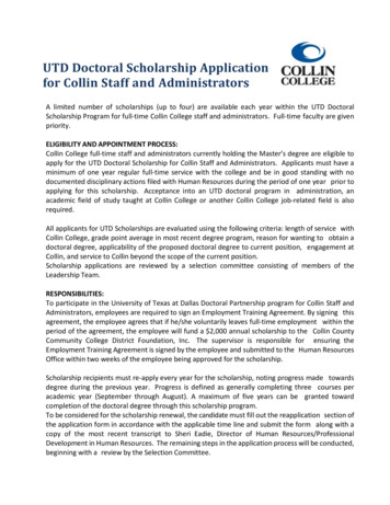 UTD Doctoral Scholarship Application For Collin Staff And Administrators