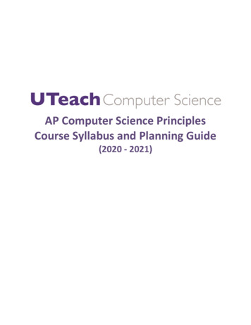 AP Computer Science Principles Course Syllabus And Planning Guide