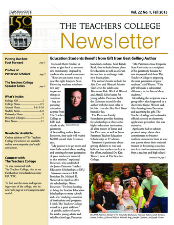 Vol. 22 No. 1, Fall 2013 Education Students Benefit From .