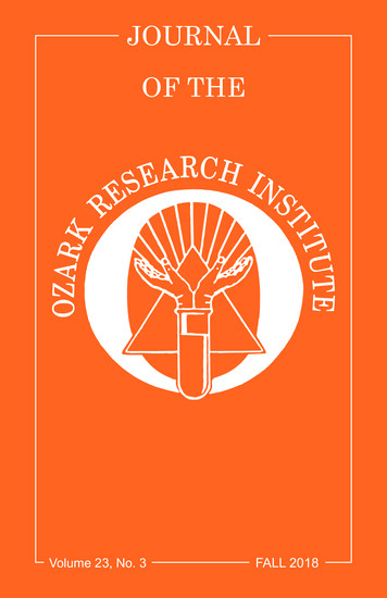 Journal Of The - Ozark Research Institute
