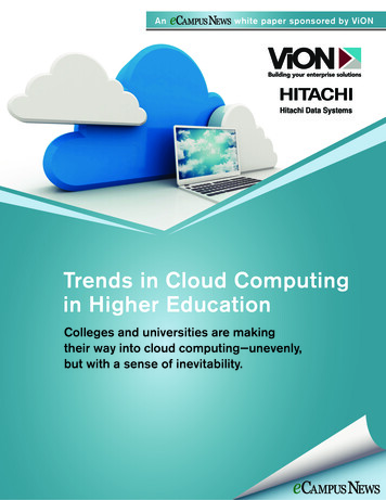 Trends In Cloud Computing In Higher Education - ESchool Media