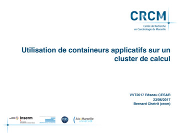 Utilisation De Containeurs Applicatifs Sur Un Cluster De Calcul