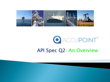 API Spec Q2: An Overview - Accupoint Software