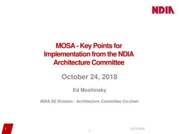 MOSA -Key Points For Implementation From The NDIA Architecture .