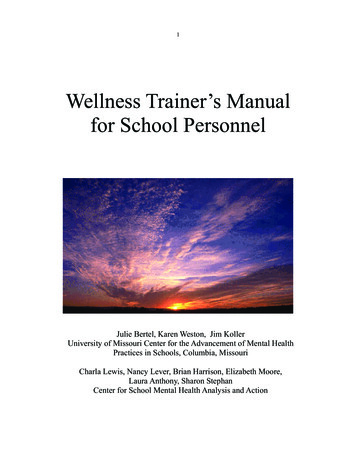 Wellness Trainer’s Manual For School Personnel