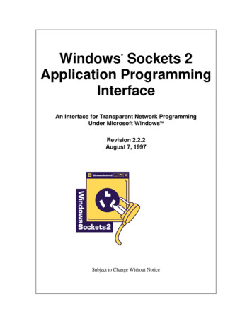 Windows Sockets 2 Application Programming . - JimPrice 
