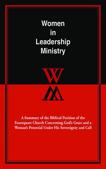 Women In Leadership Ministry W - Foursquare Missions Press