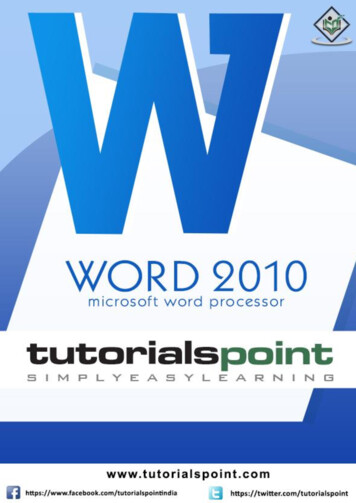Word 2010 - Tutorialspoint