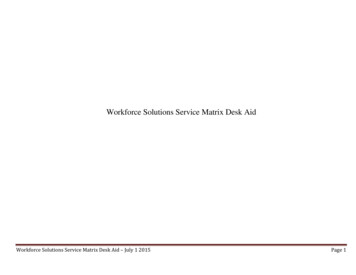 Workforce Solutions Service Matrix Desk Aid