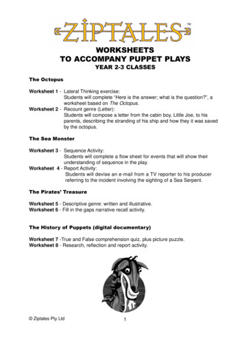 WORKSHEETS TO ACCOMPANY PUPPET PLAYS