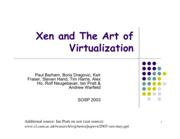 Xen And The Art Of Virtualization - Virginia Tech