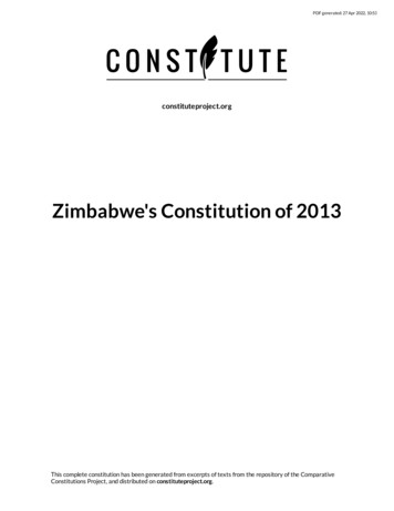 Zimbabwe's Constitution Of 2013