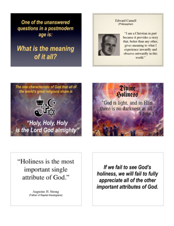 The Holiness Of God Copy 2