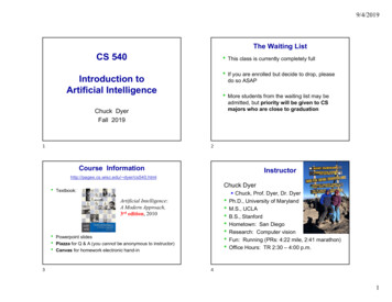 The Waiting List CS 540 Introduction To Artificial .
