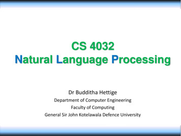 CS 4032 Natural Language Processing - WordPress 