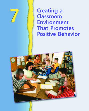 Creating A Classroom Environment That Promotes Positive .