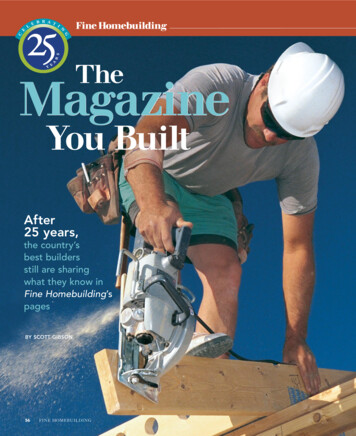 The Magazine You Built - Fine Homebuilding