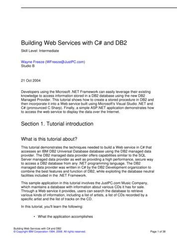 Building Web Services With C# And DB2