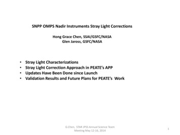 Stray Light Characterizations Stray Light Correction .